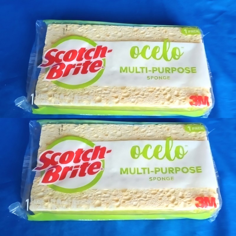 LARGE Scotch-Brite 3M Ocelo Multi-Purpose Sponge NEW (2 Packs) RARE Sealed gallery
