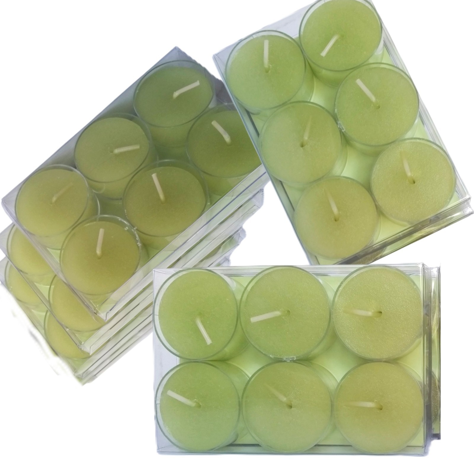 Bulk Scented Tealight Candles 36-Piece Cucumber Honeydew Green Fragrance gallery