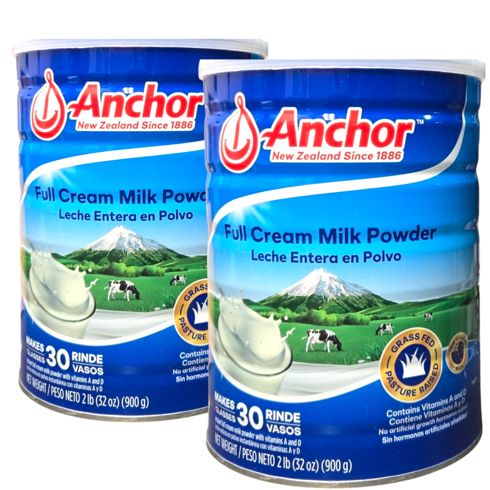 Anchor Full Cream Milk Powder from grass fed cows - 900g - 2-pack Fast Shipping gallery