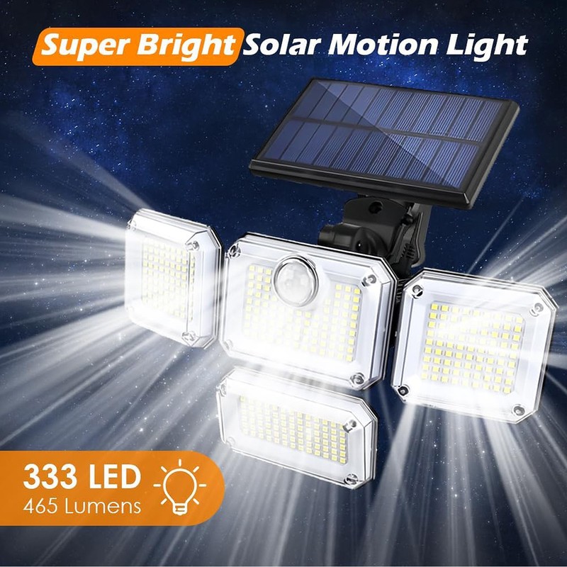 2 Pack Solar Security Outdoor 3000LM LED Motion Sensor Lights IP65 Waterproof US gallery