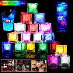 60X Waterproof Light Up Led Ice Cubes for Party Drink Glowing Flashing Ice Cube