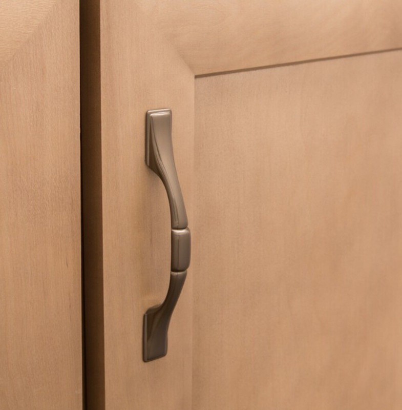 Brainerd 5" Square Foot Arch Handle Drawer Pull Brushed Bronze 3” Center-Center gallery