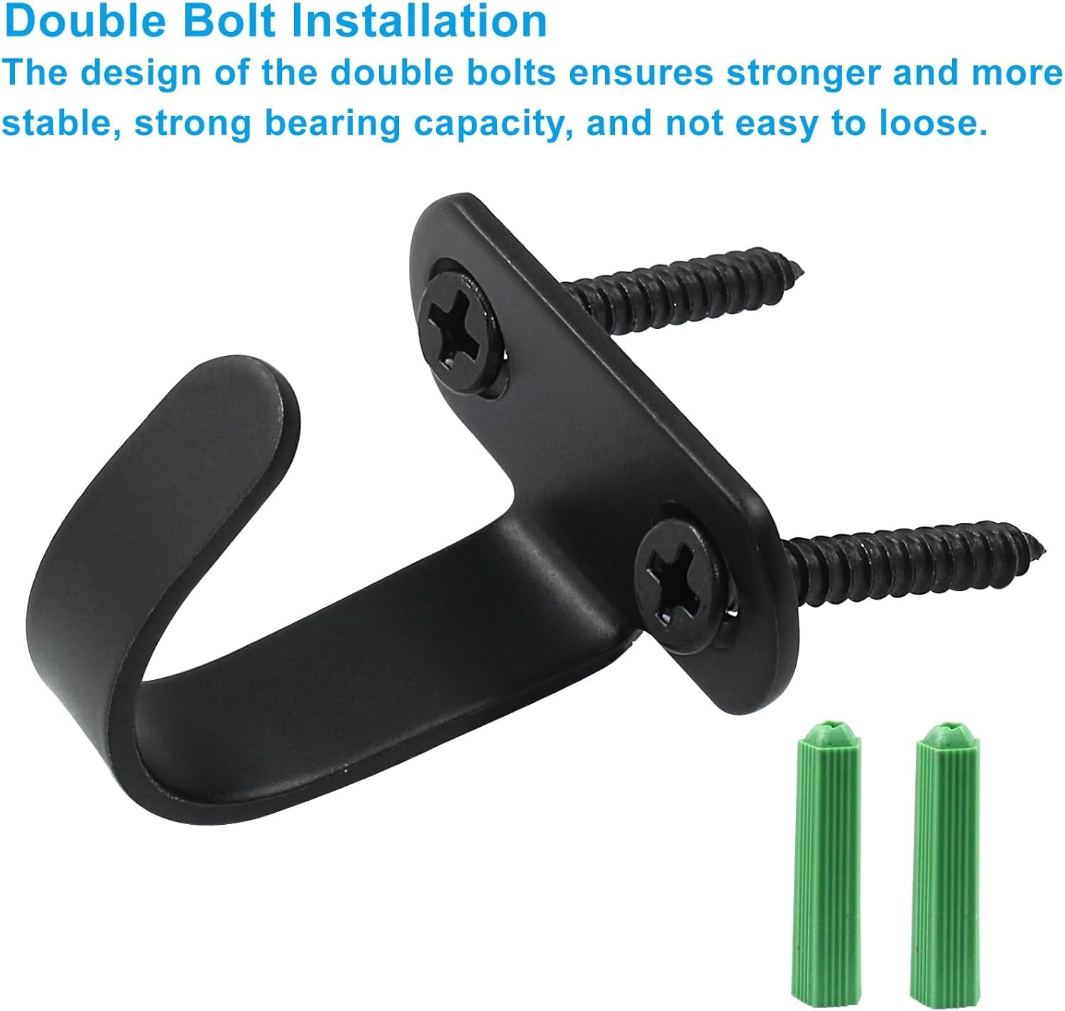 6 Pack Black Screw Mounted Ceiling Hooks, Heavy Duty Under-Shelf Coat Hook, gallery
