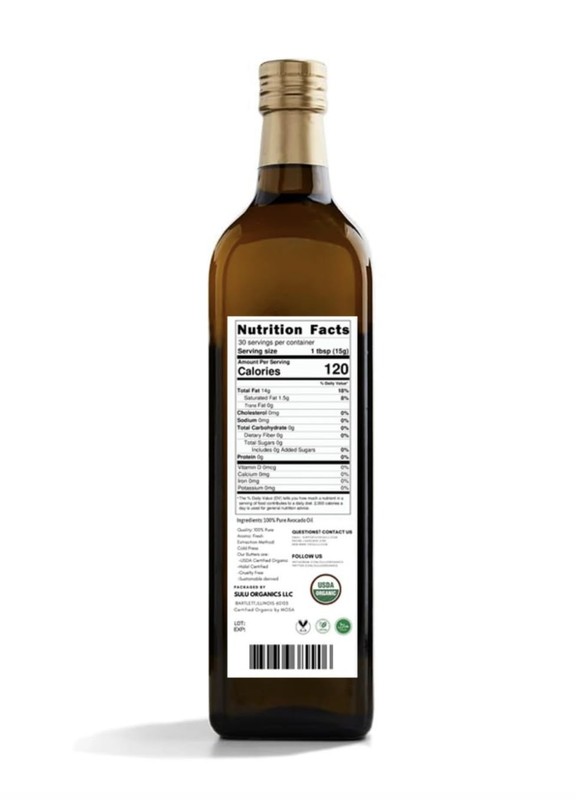 USDA Certified Organic Cold Pressed Unrefined Raw Avocado Oil 16 fl.oz gallery