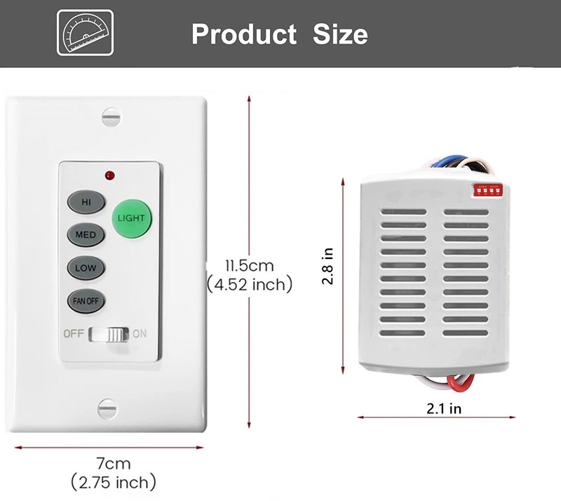 Ceiling Fan Wall Remote Control Kit for Hampton Bay Harbor Breeze Hunter UC9050T gallery