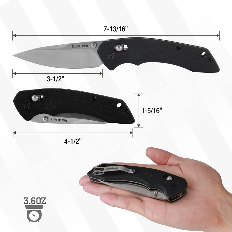 DURATECH Folding Pocket Knife EDC Pocket Knife Drop Point Blade Knife G10 Handle gallery