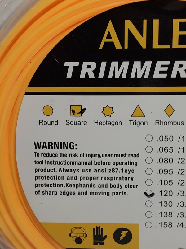 Anleo Force String Trimmer Line 1 lb. spool 120 in. SQUARE, Yellow gallery