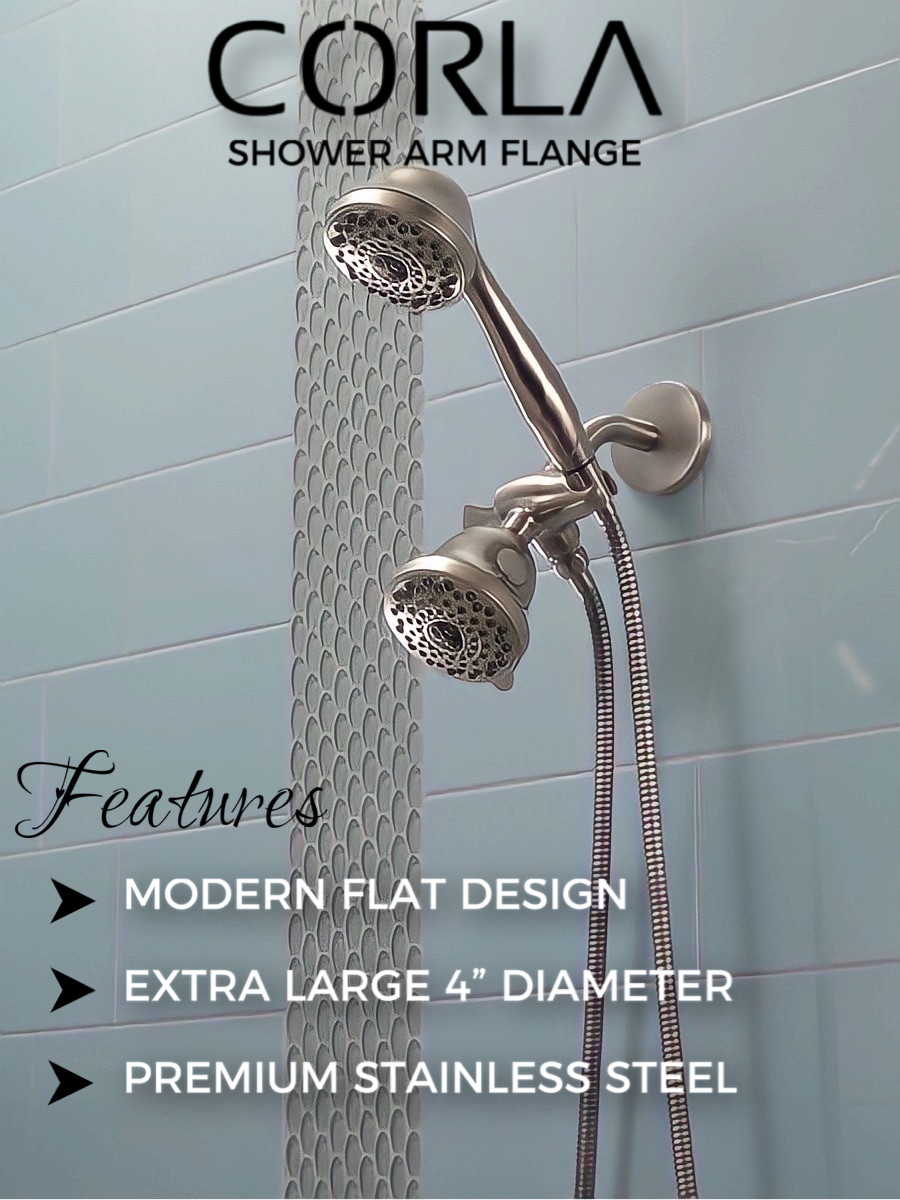 Corla 4" Modern Extra Large Shower Arm Flange Replacement Escutcheon Cover Plate gallery