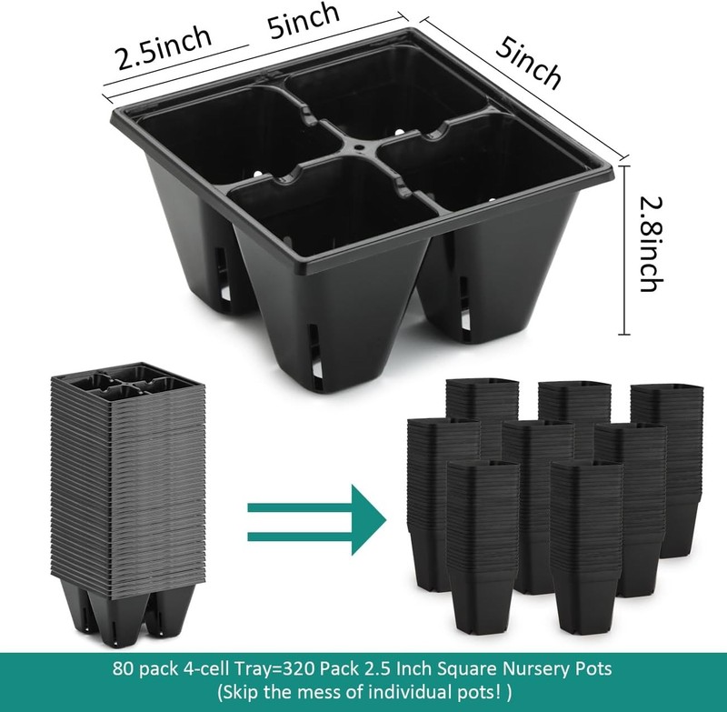 80 Pack Reusable 4-Cell Seed Starter Tray for Seedlings, Easy Watering Seed Star gallery