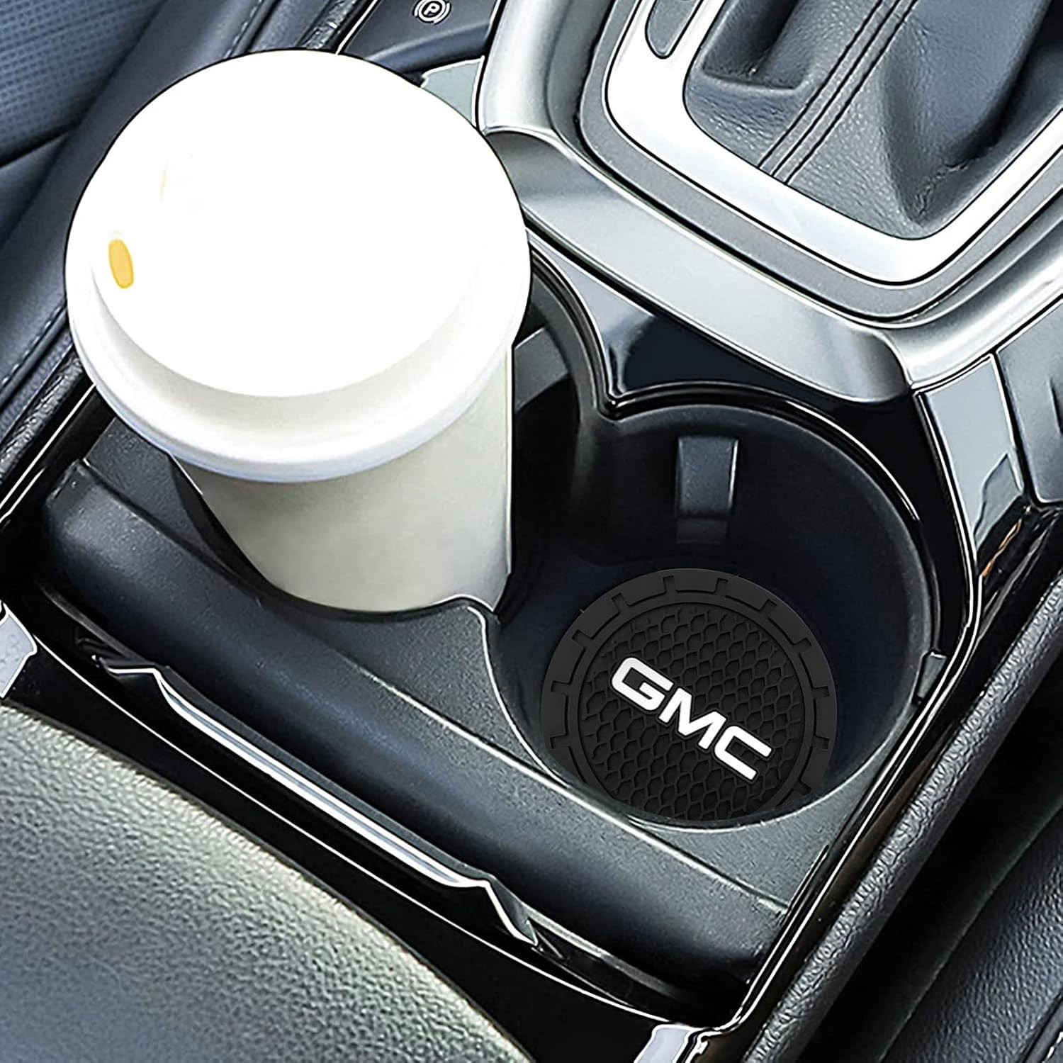 Car Cup Holder Coaster for GMC Recessed Silicone Cupholder Coaster Black-61 gallery