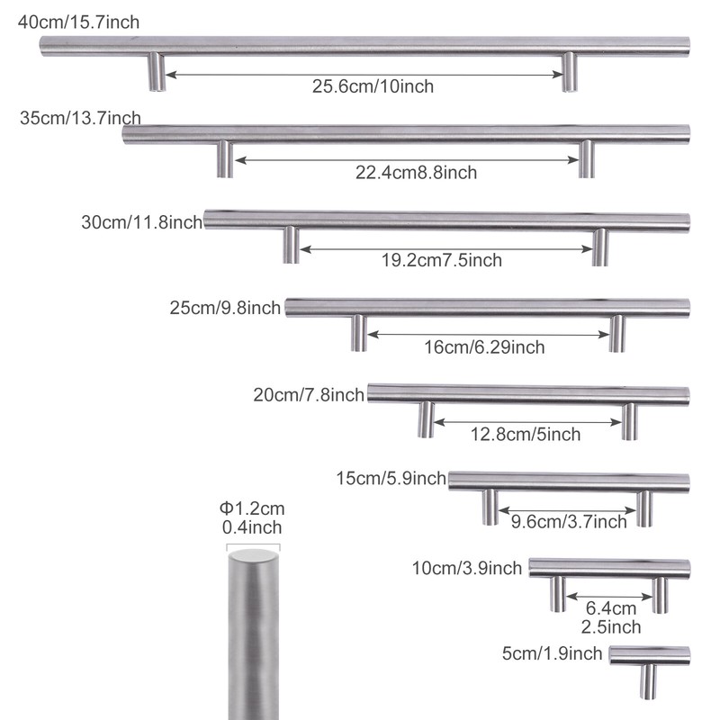 Kitchen Cabinet Pulls Stainless Steel Cupboard Drawer T Bar Handles 2''-16'' Lot gallery