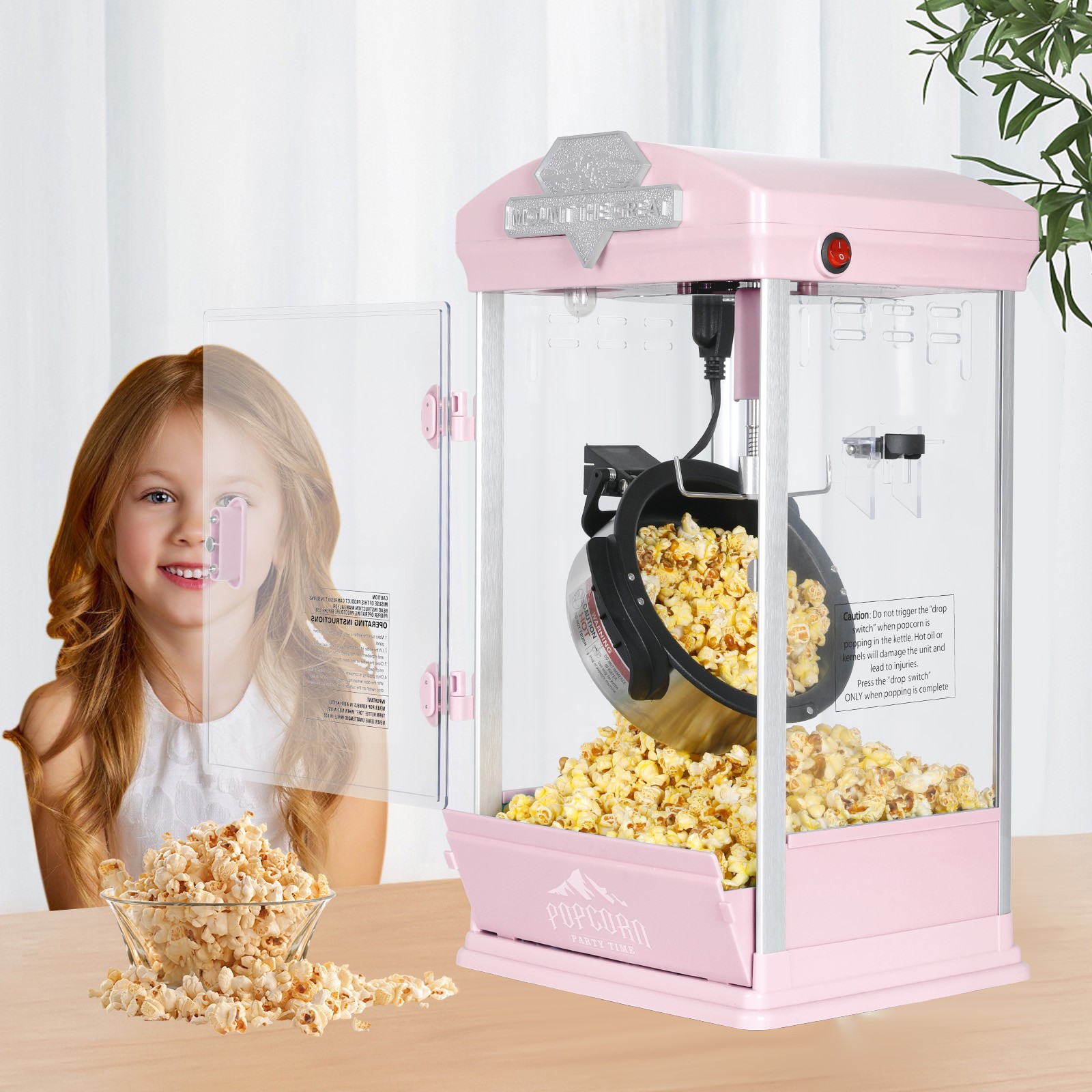 8 OZ Portable Popcorn Maker Machine Kettle Popcorn Maker with Warming Deck gallery