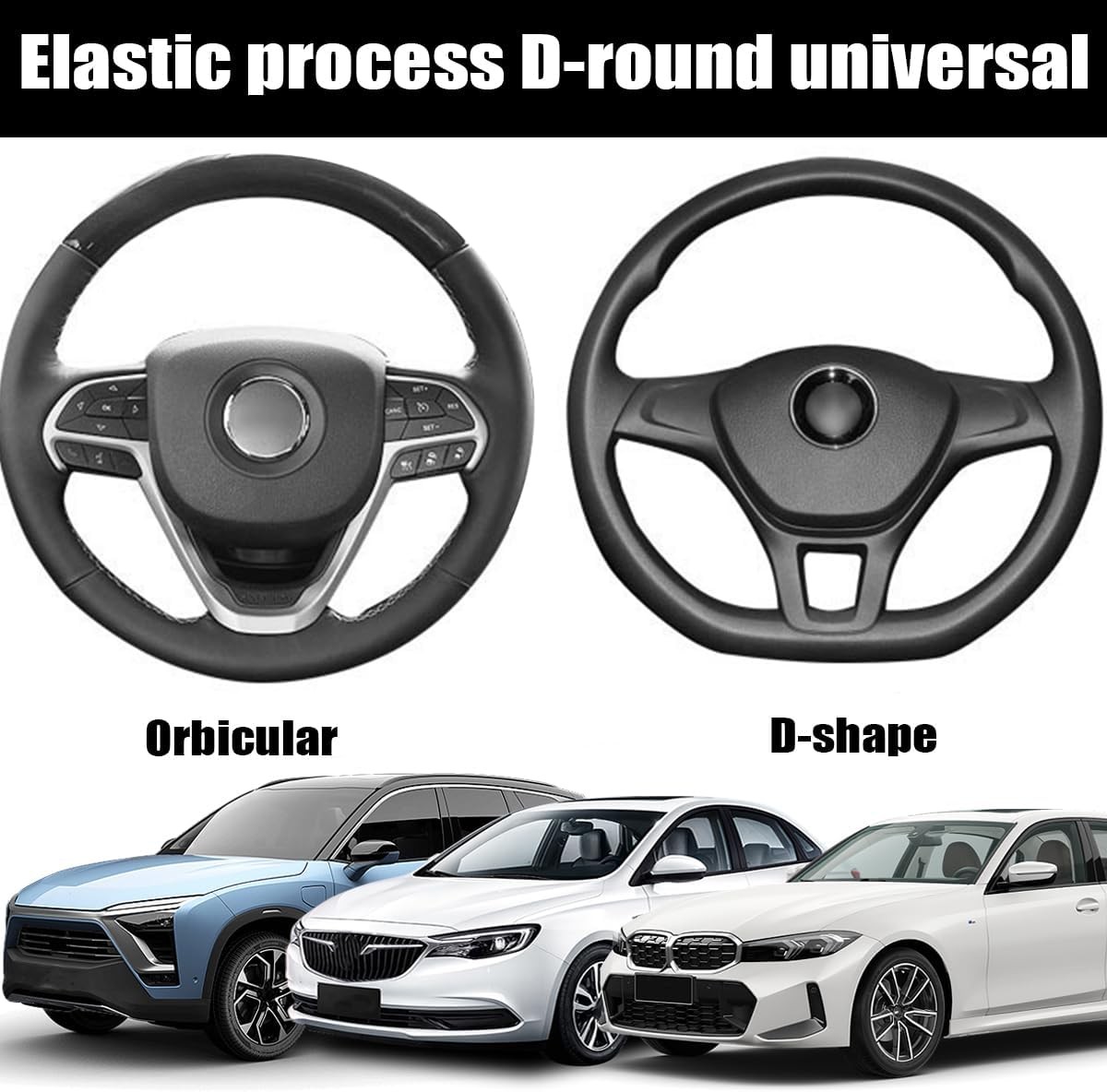 Steering Wheel Cover, Soft Leather Protctor, Universal No Color: Black/Coffee gallery