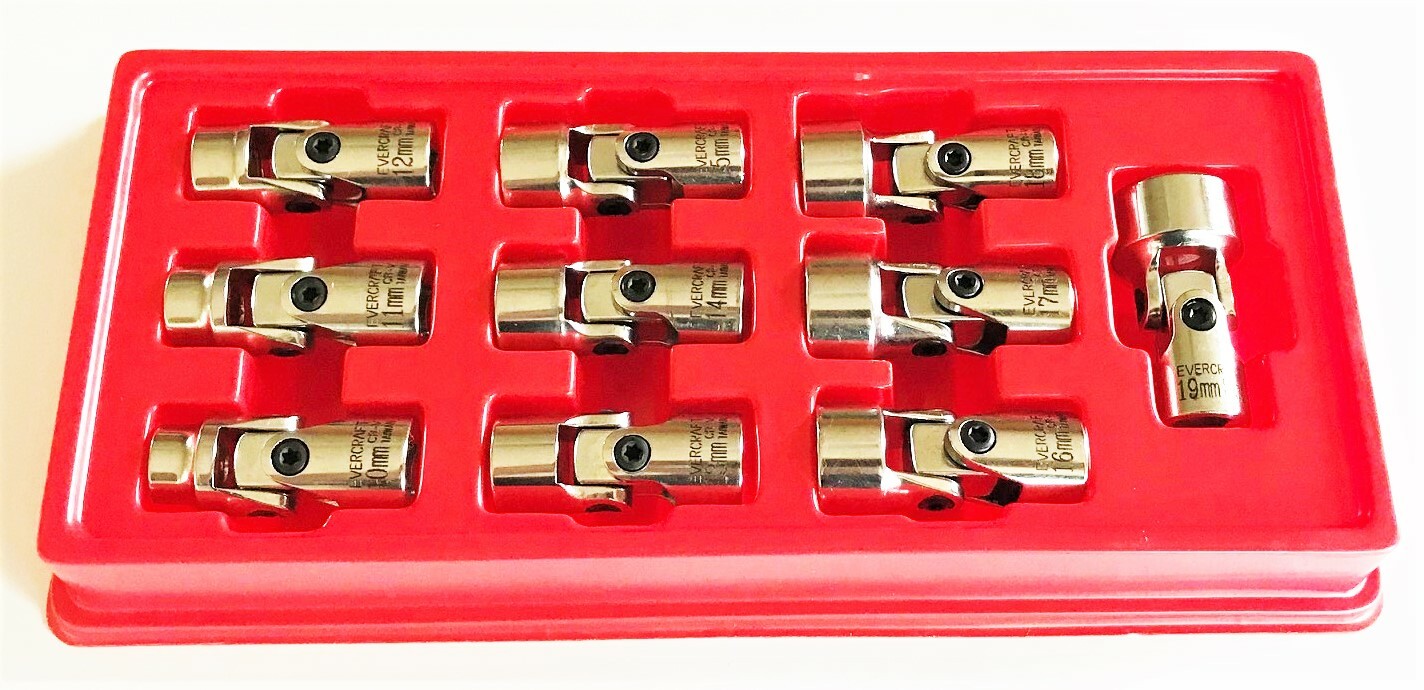 10pc NAPA EVERCRAFT PROFESSIONAL FLEXIBLE UNIVERSAL FLEX SOCKET SET MM 775-1489 gallery