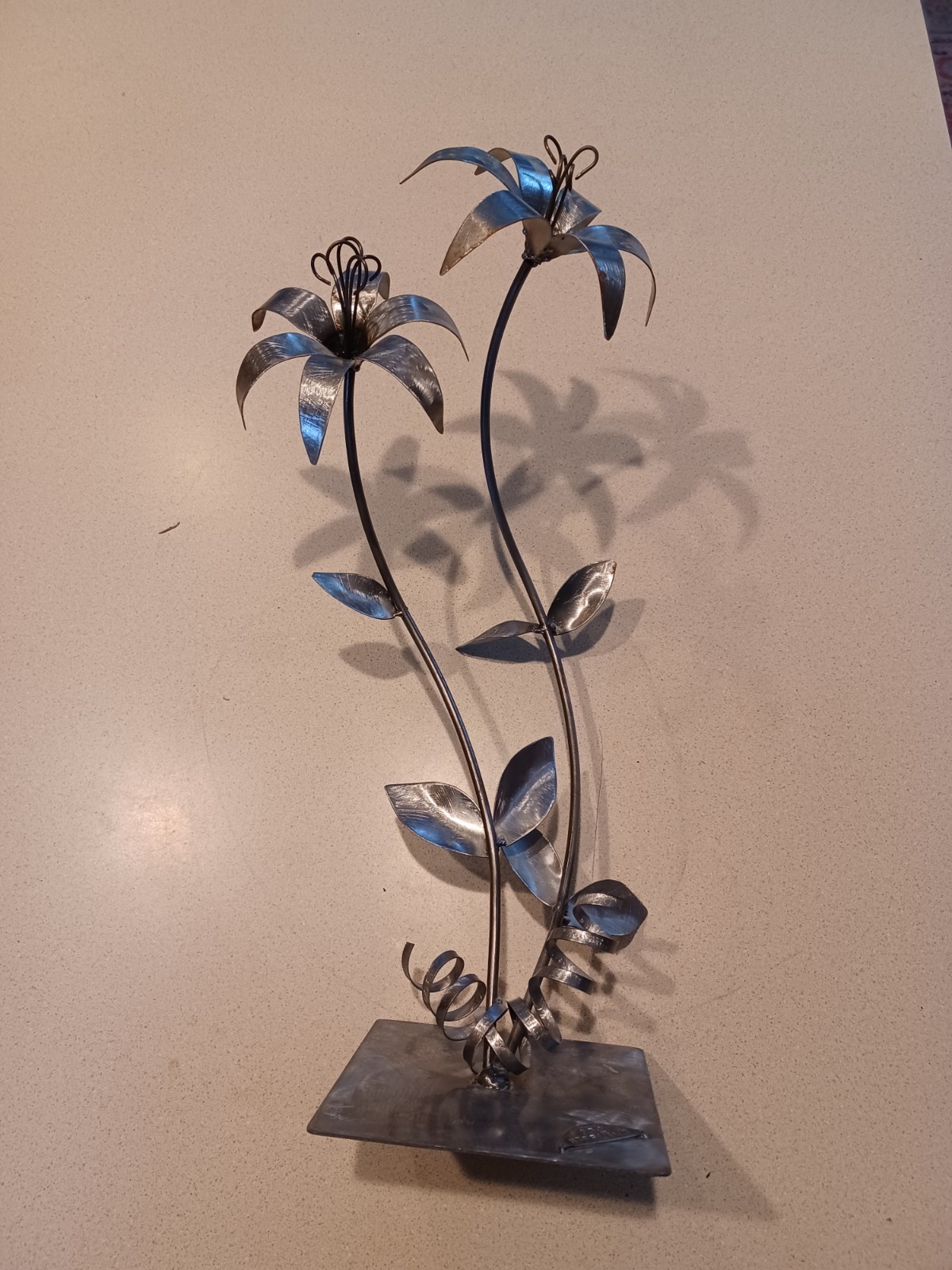 Handmade Welded Stainless Steel Lilly flower sculpture Numbered Art Piece 16.5" gallery
