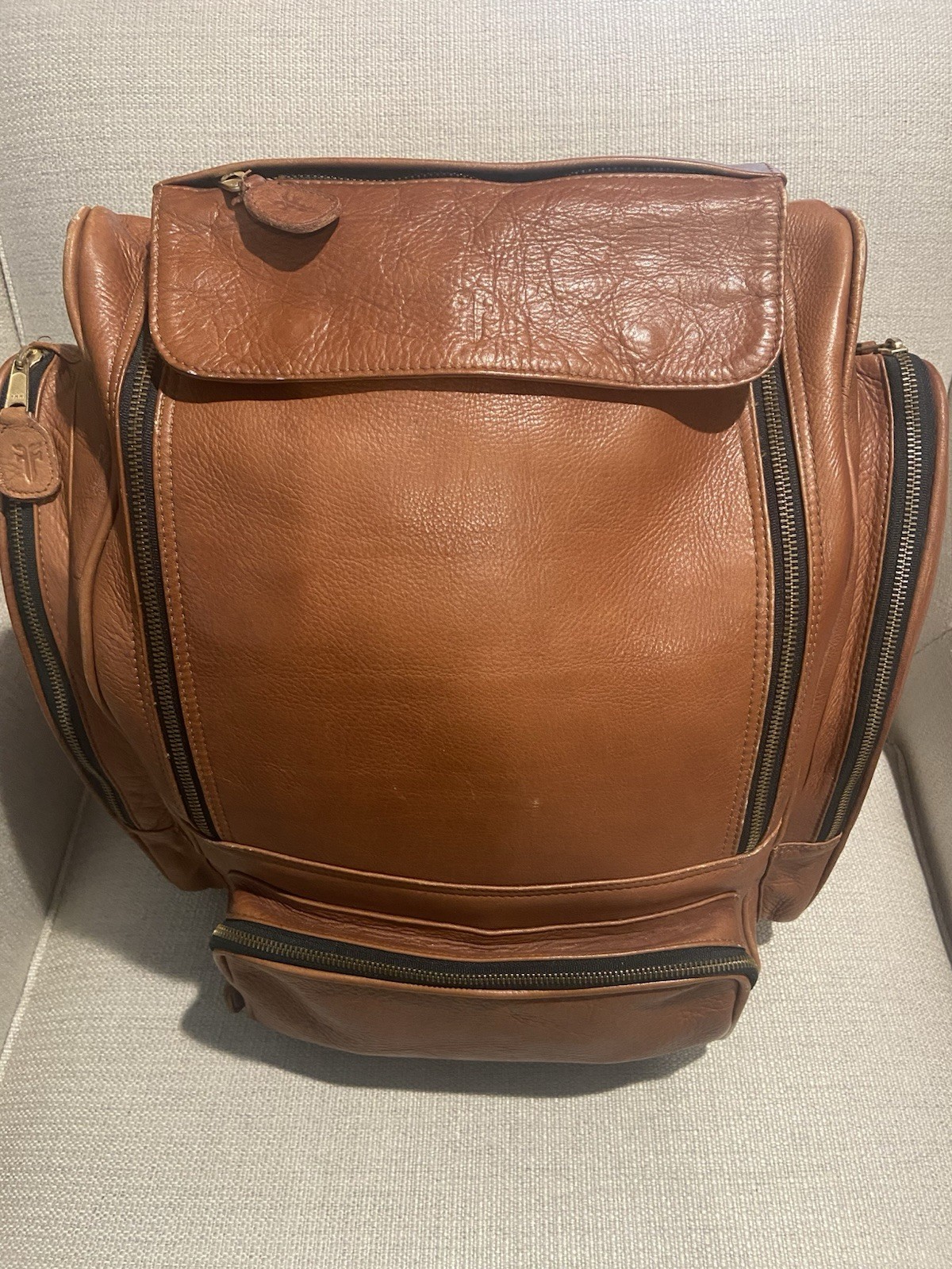 Frye Leather Backpack with Zipper Closures large size