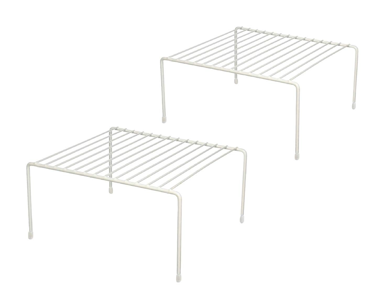 Kitchen Cabinet Shelf Storage Organizer Rack, Set of 2 - White, Steel Wire Ra... gallery