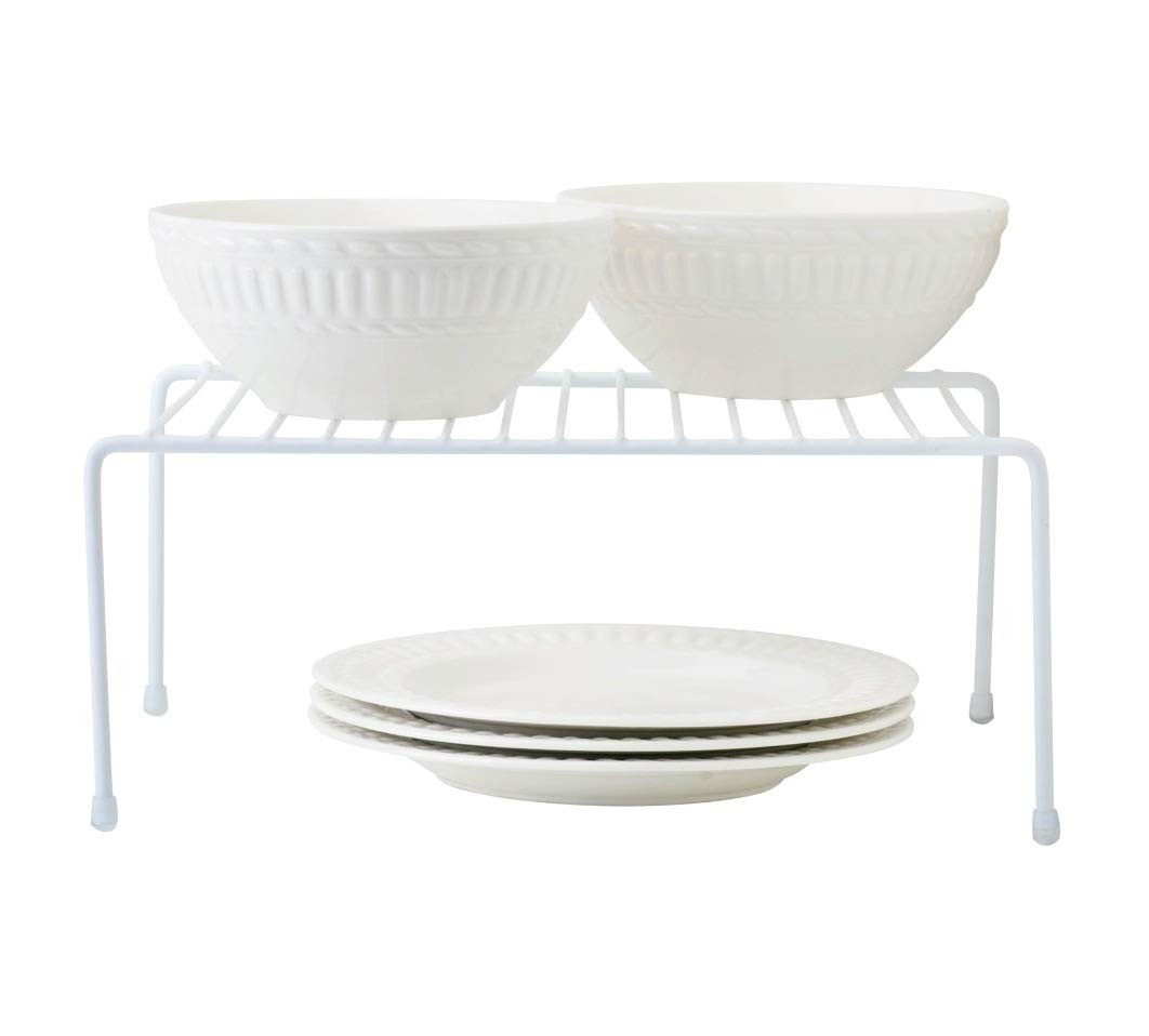 Kitchen Cabinet Shelf Storage Organizer Rack, Set of 2 - White, Steel Wire Ra... gallery