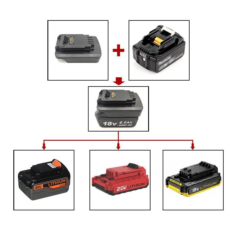 Battery Adapter For Makita 18V Convert To For Black&Decker 18V Tools Converter gallery