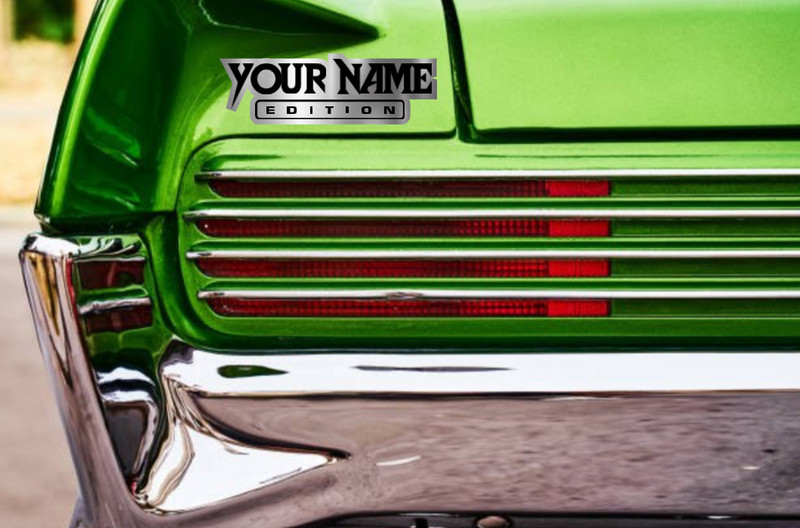 Car badge CUSTOM TEXT "EDITION" Emblem, Car emblem BRUSHED SILVER Text Name Logo gallery