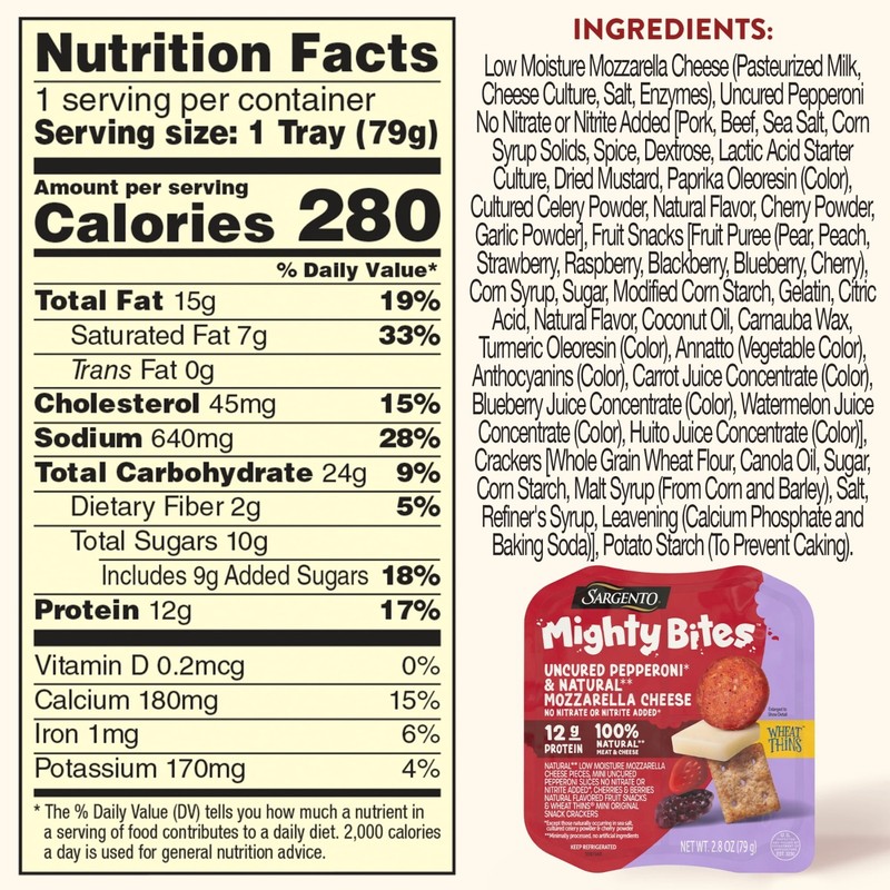 Mighty Bites with Uncured Pepperoni and Mozzarella Cheese Snack Kit, 2.8 oz gallery