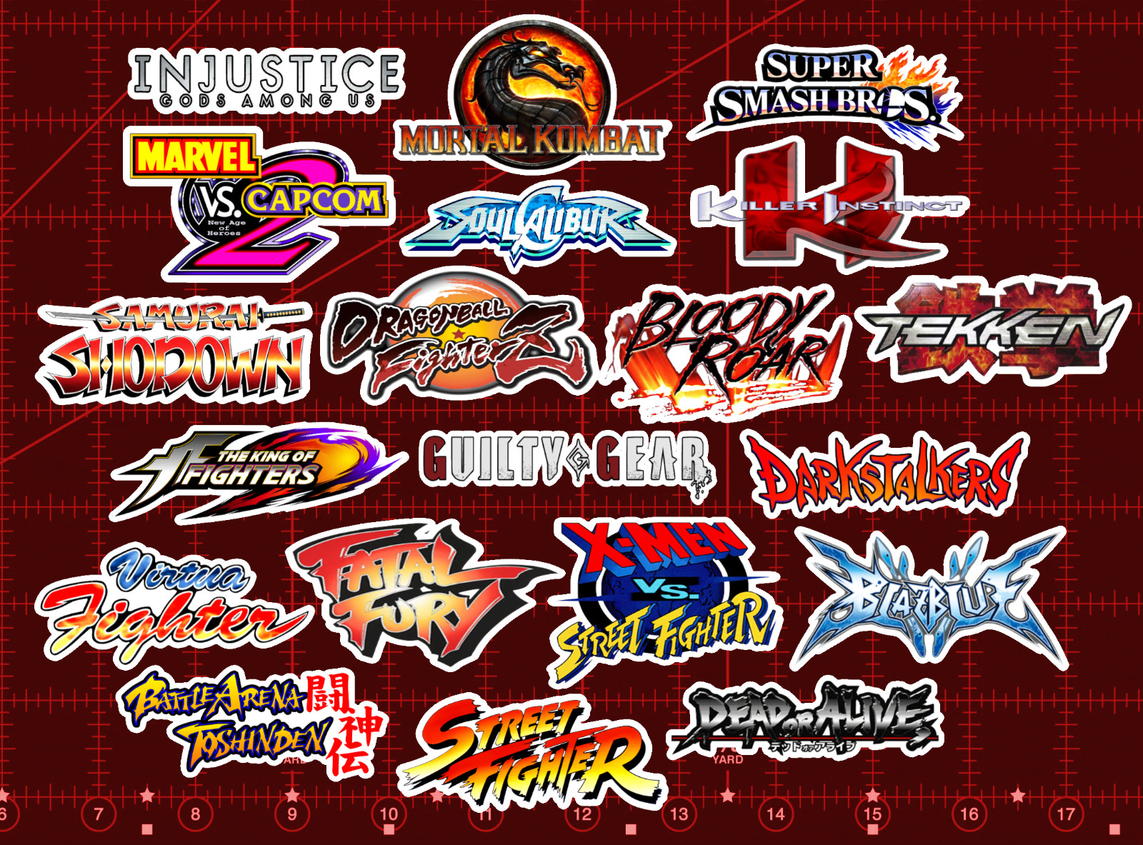 20 Fighting Game Logo Stickers - White, Clear or Holographic - Street Fighter gallery