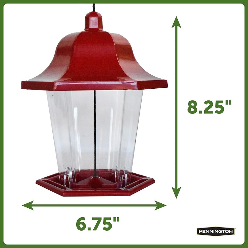 Efficient Seed Distribution Songbird Lantern Feeder – Red, Easy to Hang, 2 Pack gallery
