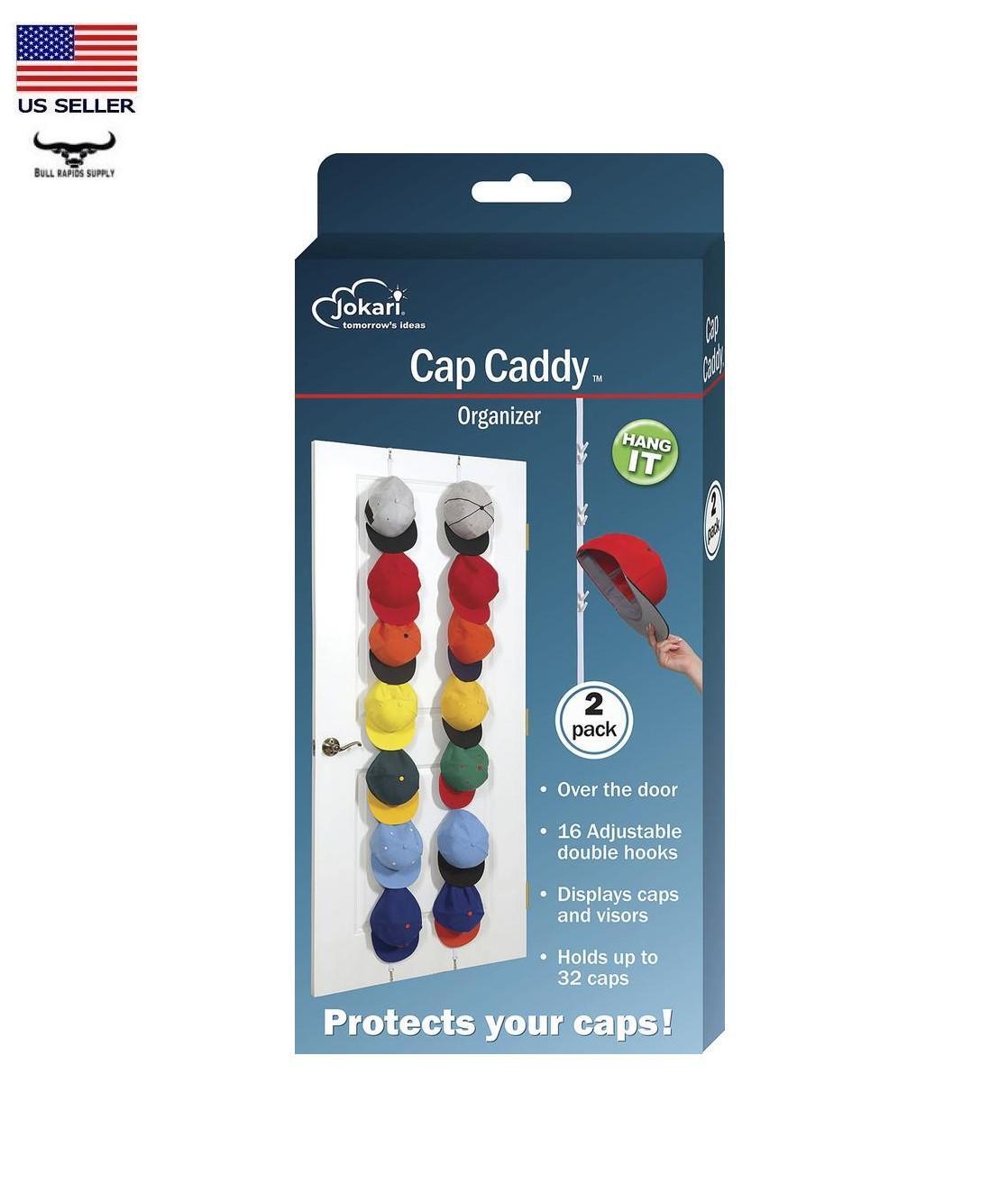 2 Pack Over-the-Door Adjustable Cap Caddy Hat Rack Organizer Holds 32 Ball Caps gallery