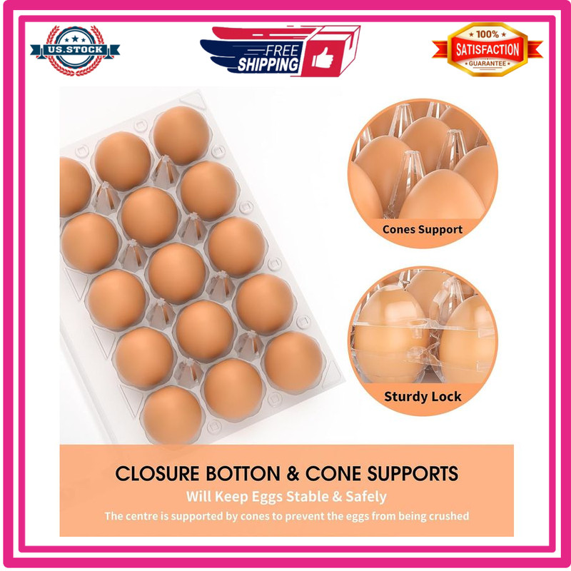 50 Pack Plastic Egg Cartons, 12-Count Clear Reusable Containers for Eggs Crafts gallery