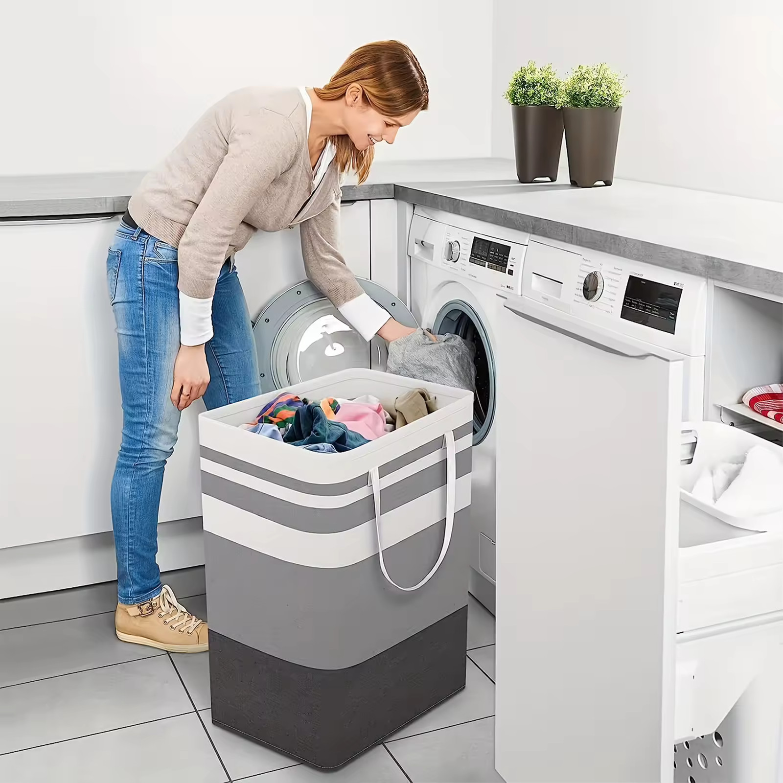 75L Large Laundry Basket Durable Clothes Hamper Storage Bag 40x30x60cm gallery