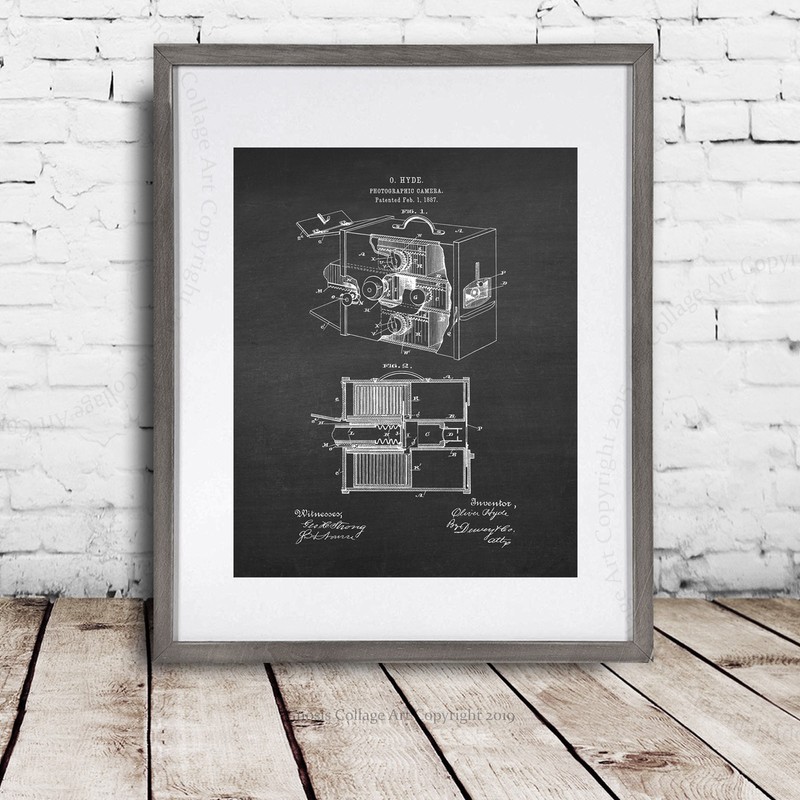 Vintage Folding Camera Box Camera Blueprint Posters Lot of 12 Wall Decor Prints gallery