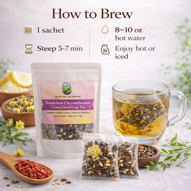 Dandelion Wolfberry Liver Support Tea Cassia Seed Herbal Tea by Vitals Herb gallery