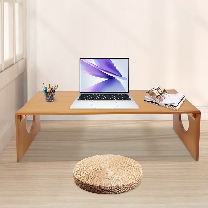 Folding Coffee Table Foldable Low Coffee Table Bamboo Floor Table Desk for Bed gallery