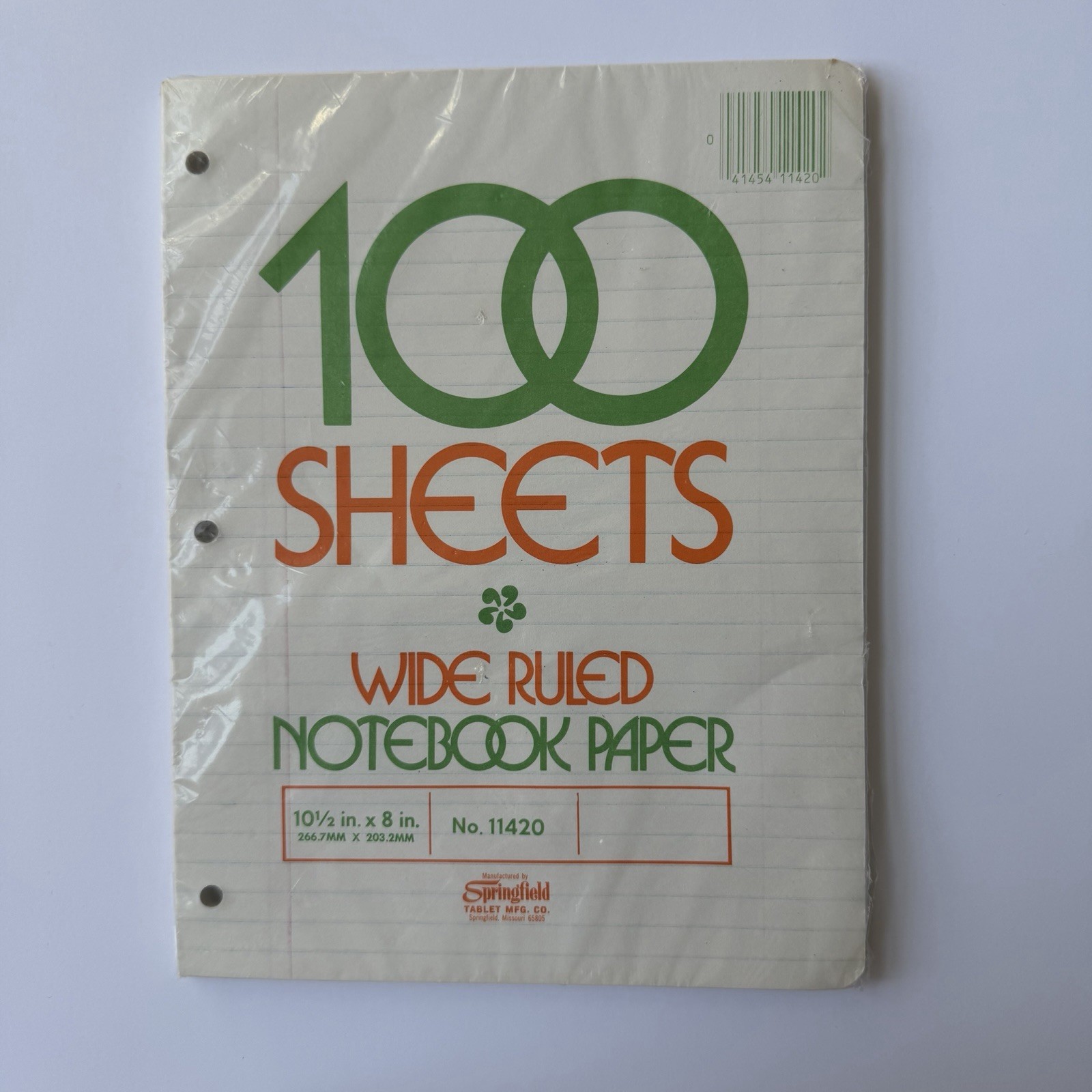 Vtg Wide Ruled Notebook Paper 100 Sheets White Loose Leaf USA Springfield Tablet gallery