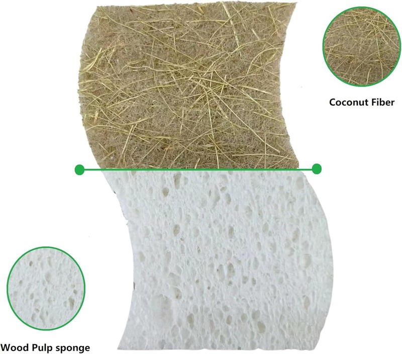Eco Friendly Biodegradable Kitchen Sponges 12 Pack – Natural Compostable gallery