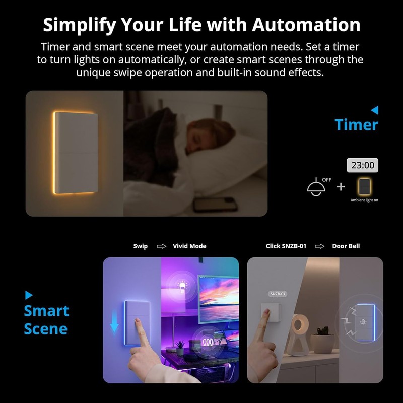 SONOFF TX Smart Light Switch, LED Backlight, 2.4GHz WiFi Smart Touch Wall Switch gallery