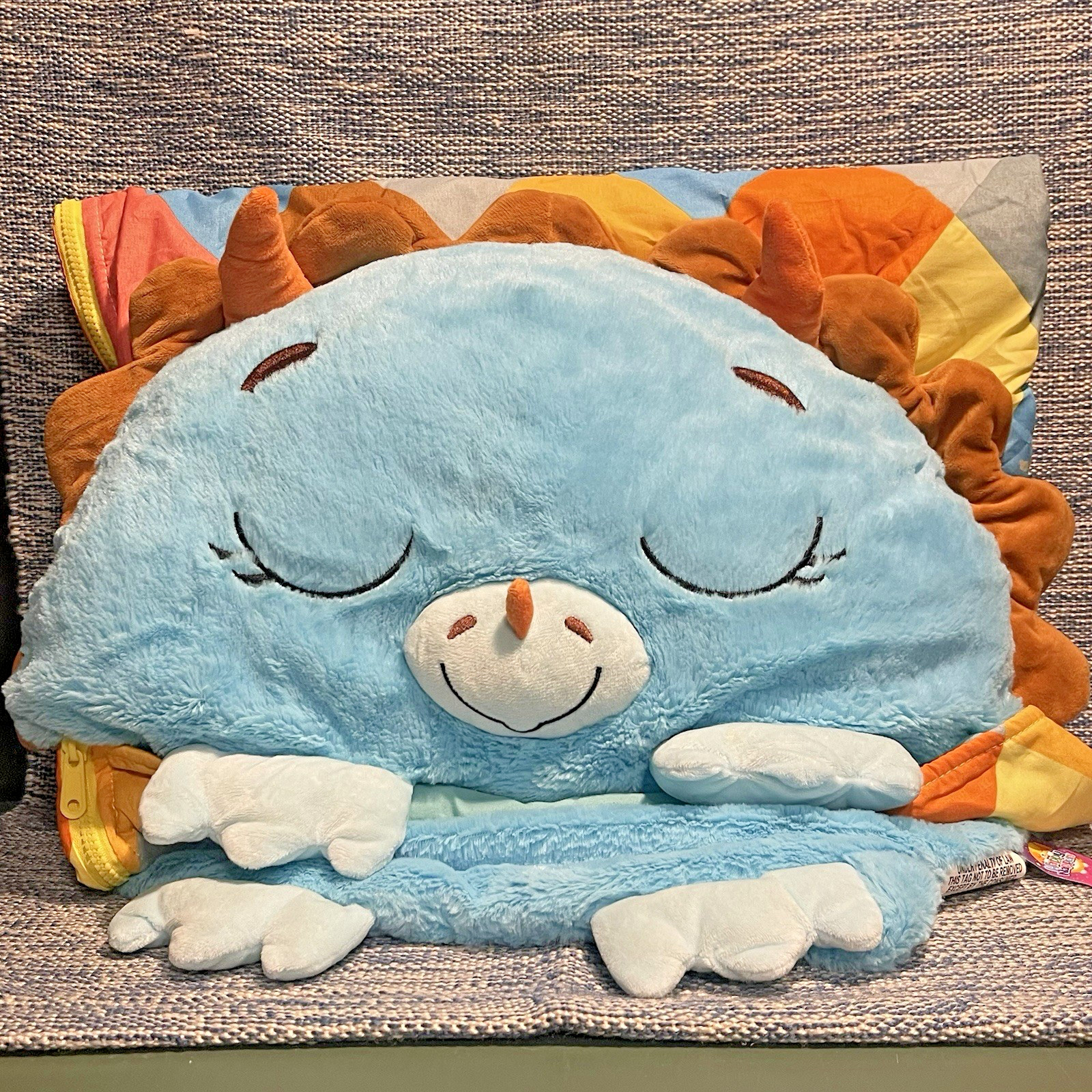 Happy Nappers Pillow & Sleepy Sack Medium Triceratops Timmy 54 x 20" 3+ Naptime gallery