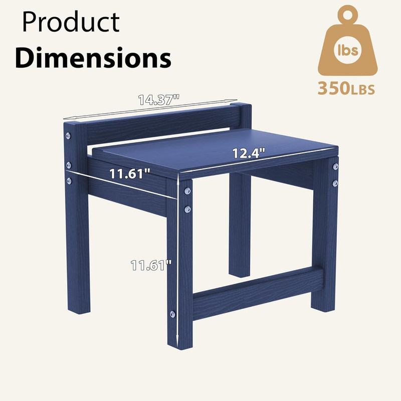 Stackable HDPE Foot Stool - All-Weather Indoor/Outdoor Seating for Patio, Living gallery