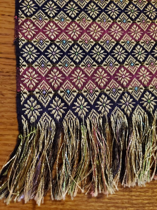 Wide Woven Multi Colored Shiny Metallic Table Runner 75" X 38 1/2" Free Shipping gallery