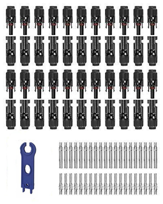44PCS Solar Panel Connector Male Female with Spanner Solar Plug Waterproof IP67 gallery