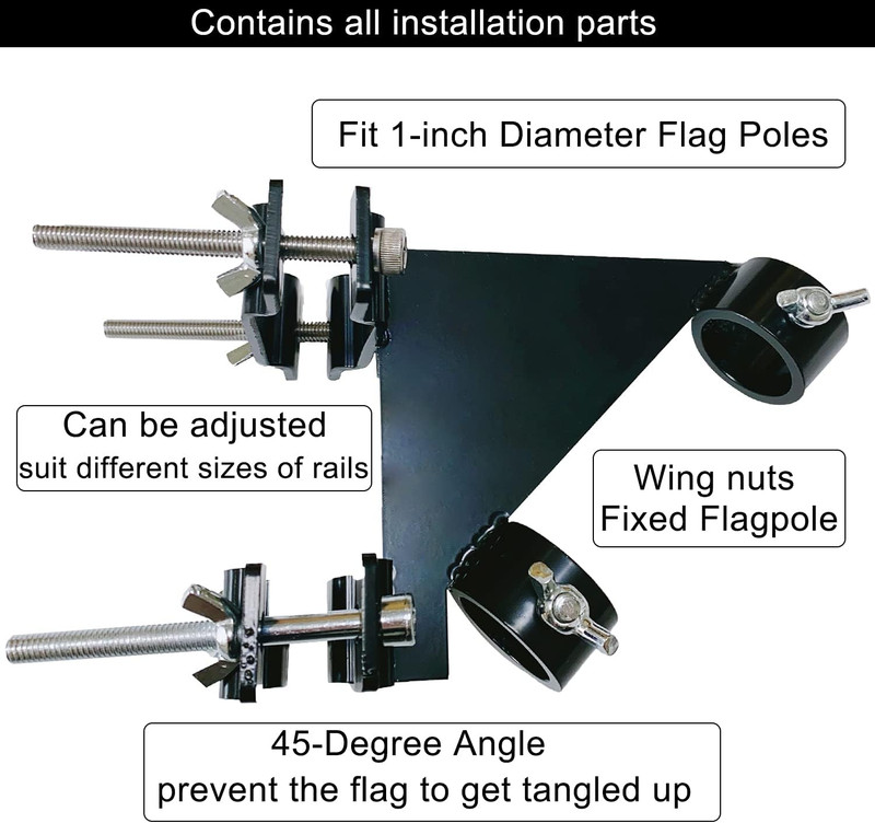 Fivepine Flagpole Mount Bracket Fit for Balcony Railing Flag Pole Holder Clamp gallery