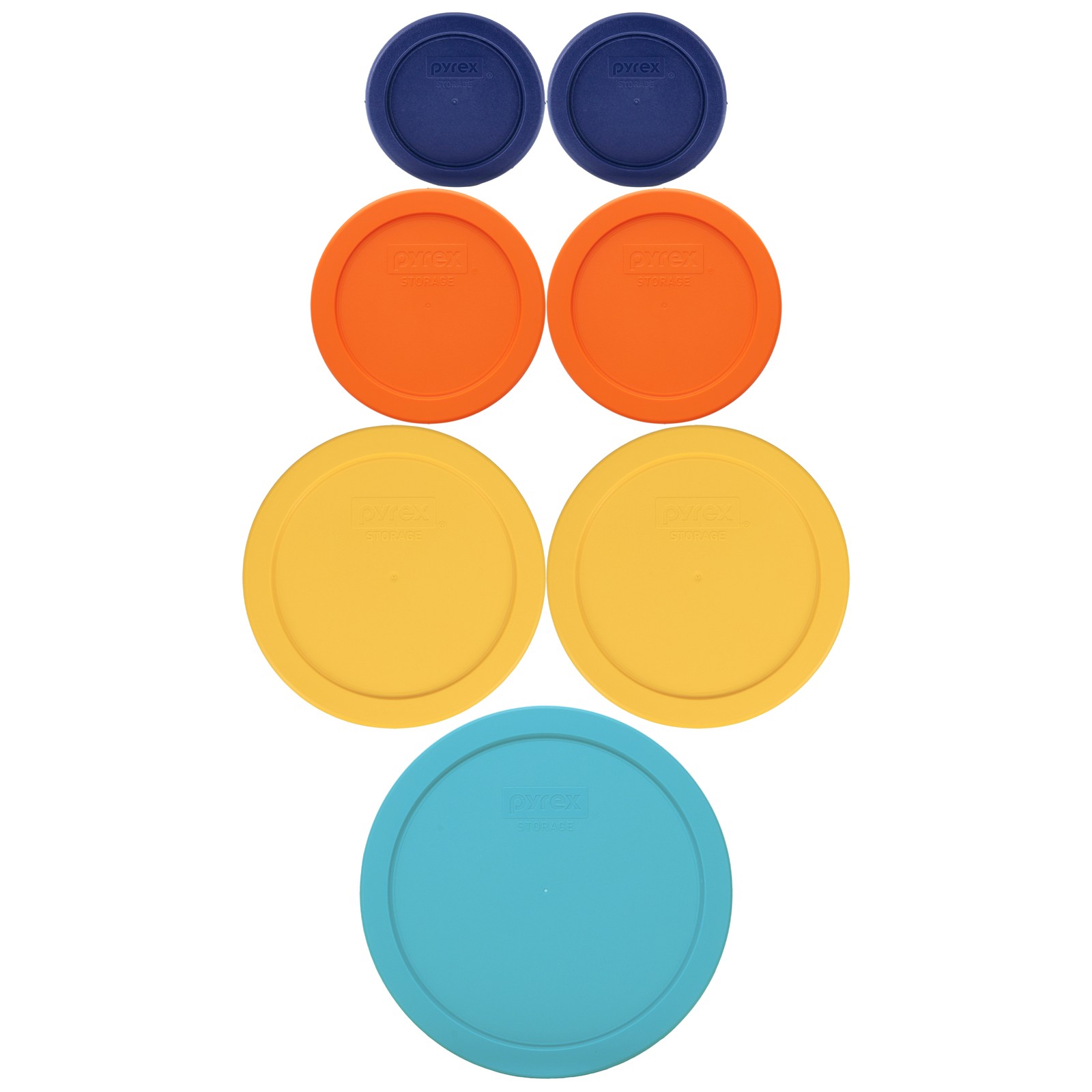 Pyrex 7-Pack - (2) Dark Blue, (2) Orange, (2) Meyer Lemon Yellow, (1)Turquoise gallery