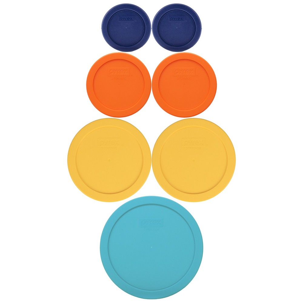 Pyrex 7-Pack - (2) Dark Blue, (2) Orange, (2) Meyer Lemon Yellow, (1)Turquoise