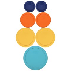 Pyrex 7-Pack – (2) Dark Blue, (2) Orange, (2) Meyer Lemon Yellow, (1)Turquoise