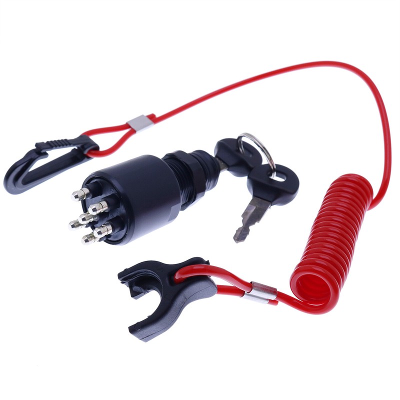 Replacement Johnson Evinrude Key Switch w/Lanyard 5005801 Push to Choke BRP OMC gallery