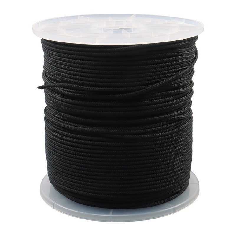 Black Nylon Solid Braid Rope High UV & Abrasion Resistance 1/8 Inch × 600ft gallery