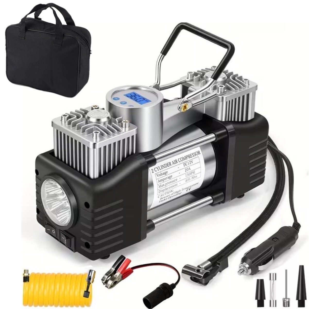 Heavy Duty Portable Air Compressor Car Tire Inflator Electric Pump Auto 12V gallery