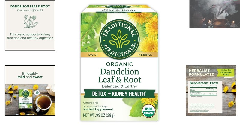Organic Dandelion Root Tea - Supports Detox & Digestion, 16 Caffeine-Free Bags gallery