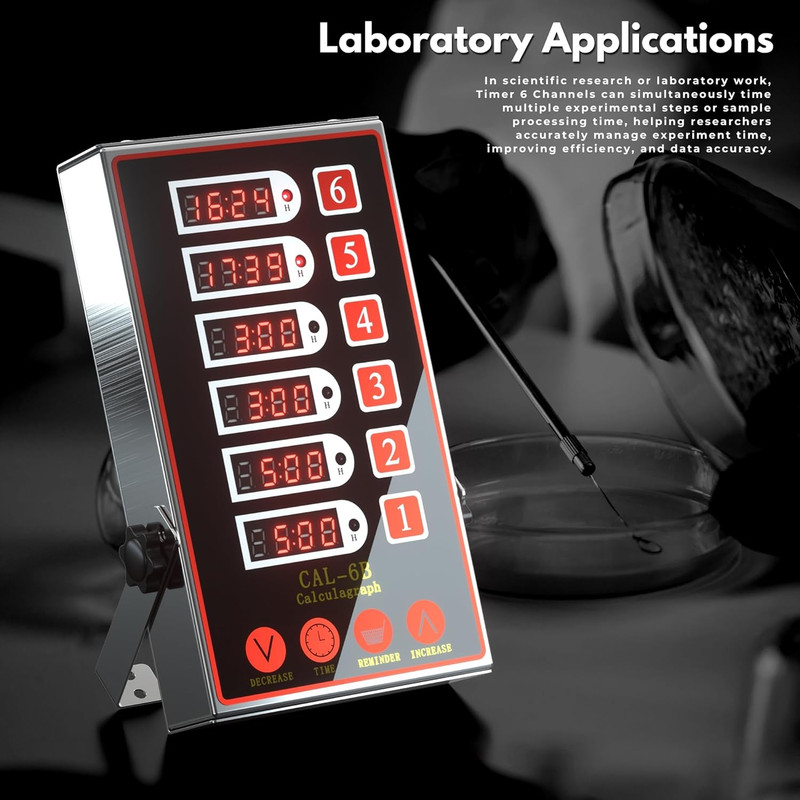 Commercial Kitchen Timer with 6 Channels, Professional LED Digital Timer for Coo gallery