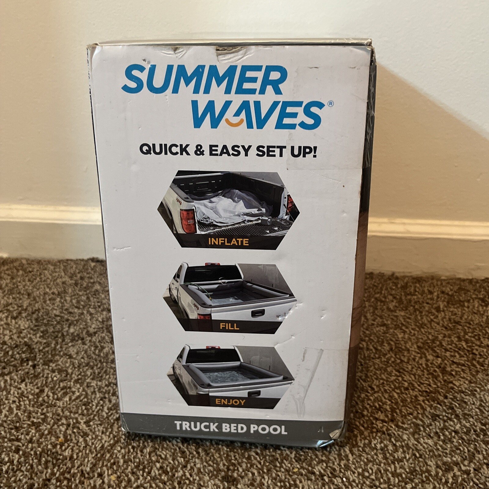 Summer Waves Inflatable Truck Bed Adult Swimming Pool Measures 66" x 62" x 21" gallery